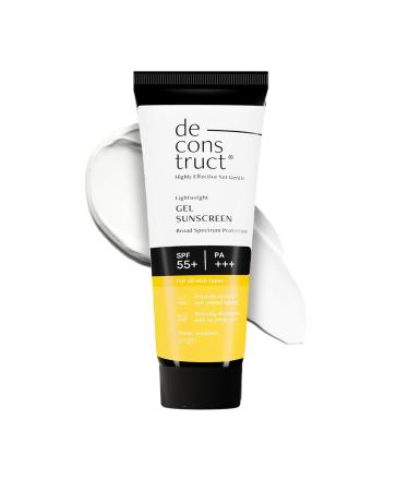 Decon'struc.t Face Gel Sunscreen SPF 55+ PA+++ | Broad Spectrum Sun Protection | Gel-Based Formula for Oily Combination and Normal Skin | Lightweight Non-Greasy No White Cast 50g