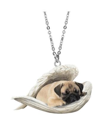 Eirzngxq sleeping dog necklace pet necklace cute angel necklace dog sleeping angel trailer personality gifts for dog lovers e unit size