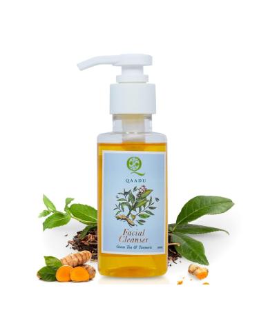 Facial Wash with Green Tea | Turmieric | Vitamins A & E | Vegan | Mild & Refreshing Face Cleanser | Suitable for all skin types | 100ml | (3.38 Fl oz)