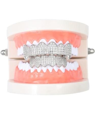 Jimory Hip Hop Grillz - Micro Inset Zircon Gold & Silver Teeth Decorations | Perfect Halloween Gift - Buy Online on GoSupps.com