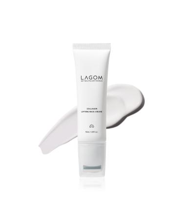 LAGOM Collagen Lifting Neck Cream with Massage Roller for Jawline and Face, Wrinkle Care, Korean Skincare 1.69 Fl Oz