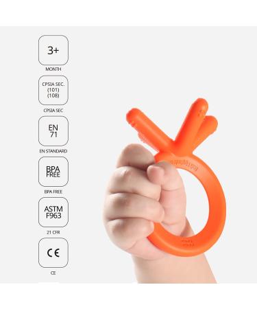 Comotomo Silicone Baby Teether - Orange | BPA-Free Teething Toy - Buy Online on GoSupps.com