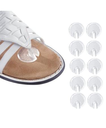 5 Pairs Transparent Thong Sandal Toe Insert Guards Cushions Removable for Cleaning Sandal Flip-Flop Toe Protectors