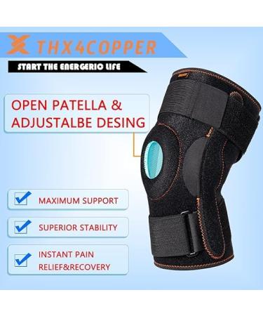 Thx4COPPER Knee Support Brace - Adjustable Knee Pads with Patella Gel & Stabilizers for Pain Relief ACL Support Sports & Running - Buy Online on GoSupps.com