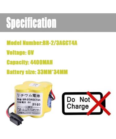 Buy Pack of 2 BR-2/3AGCT4A 6V 4400mAh Replacement Battery for FANUC A98L-0031-0025 CNC System - Black Plug Connector - Fast International Shipping - Buy Online on GoSupps.com