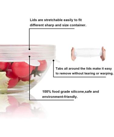 Silicone Stretch Storage Covers Food Protection Cover Transparent Reusable Suitable for Cups Bowls Jars Utensils Etc.(White Transparent) - Buy Online on GoSupps.com