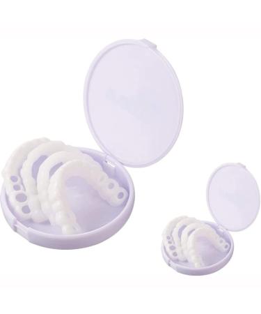MXRFACTORY DENTIONS PALICATIONS PREARICIC SNAP-ON Braces teeth veneers dentures above and lower jaw teeth cosmetics reusable for covering missing teeth 4 pairs
