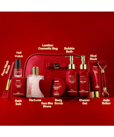 Valentines Gifts for Women Japanese Cherry Blossom Spa Gift Basket for Women - Self Care Kit Bath Set with Shower Gel Bubble Bath Perfume Gua Sha - Birthday Gift Set for Women Mom Mother's Day - Buy Online on GoSupps.com
