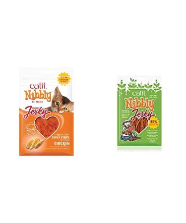 Catit Nibbly Jerky Chicken Recipe (1 oz) + Catit Nibbly Jerky Chicken and Fish Recipe (1 oz)