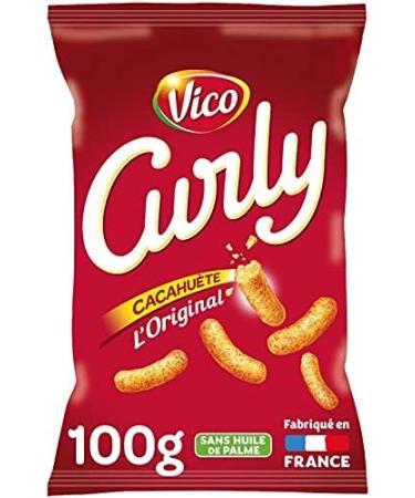  G n rique VICO CURLY - Peanut Curly 100g - Crispy peanut-flavored chips - Ideal for appetizers - High-quality puffed biscuits. - Pack of 4 - Sold in Packs - Buy Online on GoSupps.com