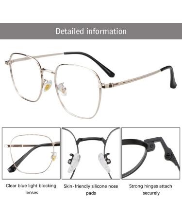 Buy Blue Light Reading Glasses for Men & Women - Fashion Titanium Frame Clear Lens - Classic Computer Eyewear 6006 - +2.75 Strength - Buy Online on GoSupps.com