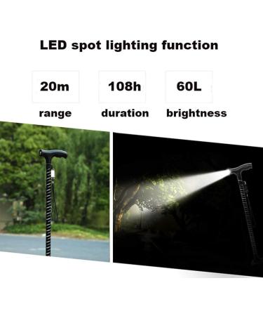 Quadruple Walking Stick Mobility Balancing Aid for Men and Women Lightweight Walking Stick with LED Flashlight Sturdy Four-Prong Aluminum Crutch for Elderly Elegant - Buy Online on GoSupps.com