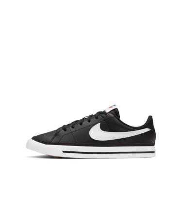 Nike Boys Court Legacy Sneaker 38.5 EU Black White Gum Light Brown