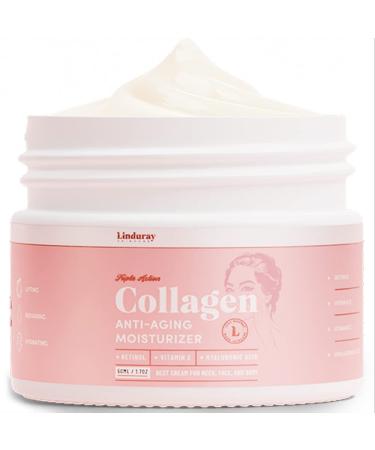 Collagen Cream - Anti Aging Face Moisturizer - (TRIPLE ACTION) Day & Night - Natural Formula with Retinol  Hyaluronic Acid & Vitamin E & C - Cleanse  Moisturize  and Protect Your Skin