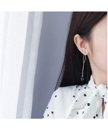 Ear Stud Earrings for Women Blue Sand Stone Ear Clips Personality Temperament Female Fashion Pendant Ear Pin Party Gift e Ear Studs - Buy Online on GoSupps.com