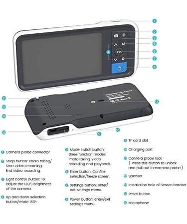 QIYUDS Ear Wax Removal Tool Digital Otoscope with 4.5 Inches Screen 3.9mm Ear Camera with 6 LED Lights 2500 mAh Rechargeable Battery Supports Photo Snap and Video Recording - Buy Online on GoSupps.com