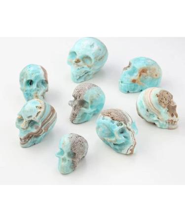 Heteropolar Caribbean Stone Skull Healing Crystal Quratz Hand Carved Human Skull Pocket Statue Figurine Decor Energy Reiki Gemstone Collectible Figurine (Heteropolar Caribbean Stone- Skull) - Buy Online on GoSupps.com