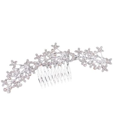 minkissy Rhinestone Alloy Hair Comb Wedding Headpiece for Bride Hairpin Bride Headdress Bridal Headpieces for Wedding Bridal Hair Comb Bridal Hair Accessories European and American Decorate
