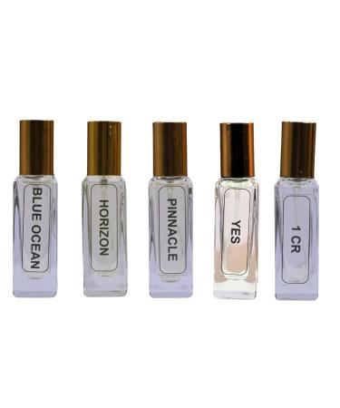 Blue Ocean Horizon Pinnacle Yes 1CR | Luxury Eau De Perfume| 5x20ML Set (100ML)| 35% Concentration Oil Perfume| Luxury Perfume For Mens| 8HR Long Lasting| Best Perfume Set