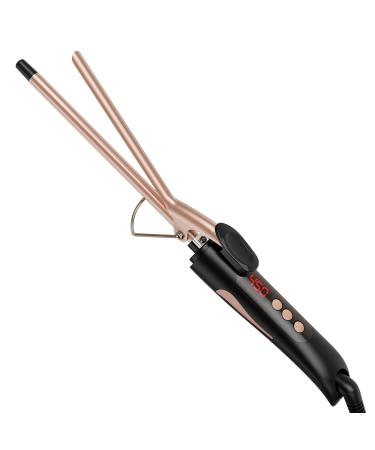 1/2 Inch Curling Iron 13mm Tiny Curling Iron Wand for Short Medium Long Hair Ceramic Skinny Long Barrel Curling Iron with Adjustable Temperature Dual Voltage Hair Curler for Traveling