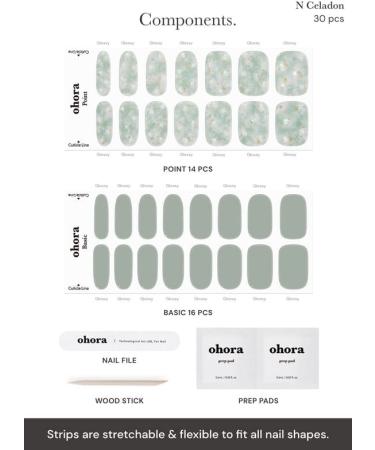 ohora Semi Cured Gel Nail Strips (N Celadon) | K-ohora Collection | Salon-Quality & Long Lasting | Easy Application & Removal - Buy Online on GoSupps.com