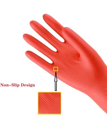MIN-XL Waterproof Cleaning Glove - Kitchen & Household Cleaning, Dishwashing, Car Wash - Red 45CM-L - Buy Online on GoSupps.com