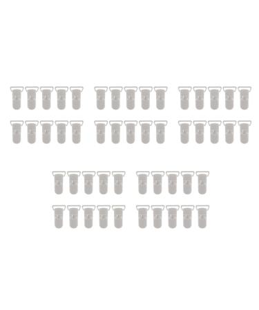 ZUHEGELA 50Pcs Baby Kids T-Shape Plastic Pacifier Clips Soother Dummy Style Badge Holder White