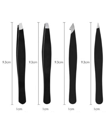 ActivePur 4 Pcs Precision Tweezers Set for Facial Hair, Ingrown Hair, Blackheads - Stainless Steel Professional Tweezer Set with PU Bag - Buy Online on GoSupps.com