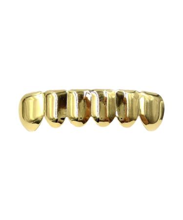 Leking gold-plated tooth gilded hip-hop tooth |Grillz caps hip-hop tooth cropped golden tooth cap party for cosplay costumes portable Christmas mouth grill gifts lower teeth
