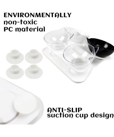 NAODONGLI Elevated Double Cat Bowls - 15 Tilted Raised Protective Feeder for Cats & Small Dogs - 4 Bowls - Buy Online on GoSupps.com