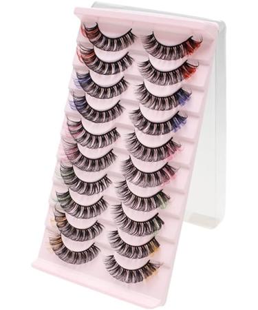 Colored Russian Strip Lashes D Curl | Wispy Faux Mink Eyelashes | Party & Halloween Makeup - Buy Online on GoSupps.com