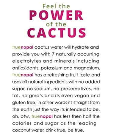 True Nopal Cactus Water 33.8 fl oz - Pack of 12 | Hydrating Natural Drink - Buy Online on GoSupps.com