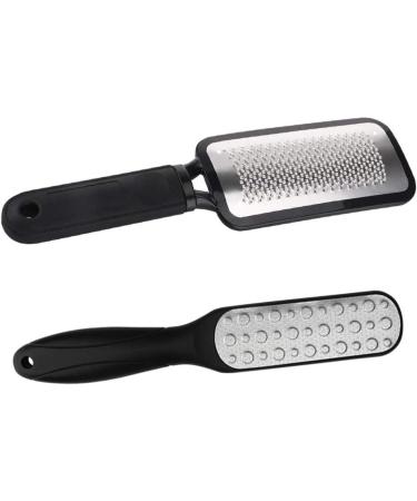 Lurrose Pedicure Foot File - 2 Piece Stainless Steel Foot Scrubber for Hard Skin Removal on Wet & Dry Feet - Perfect for Smooth Feet - Buy Online on GoSupps.com