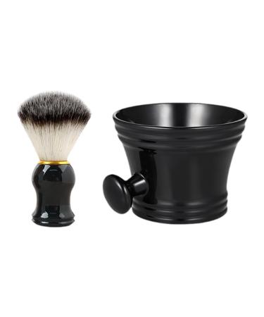 Folpus Cleaning Bowl Shaving Brush Set Nylon Bristles Shaving Mug Soap Brush for Accessories Barber Shop Father's Day