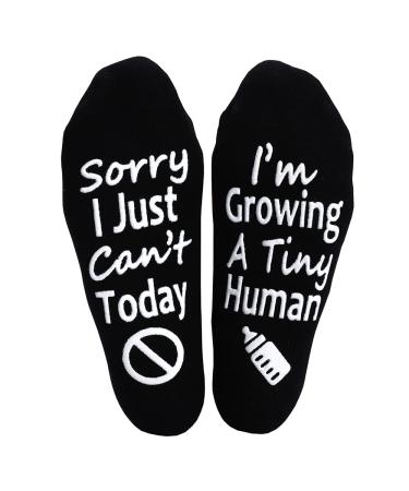 Pregnancy Gift New Mom Gifts Growing a Tiny Human Mom Socks Mom to Be Gift Pregnant Mom Gift Mother's Day Black-1