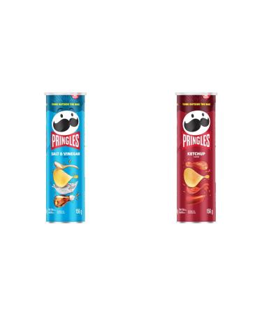 Pringles Salt and Vinegar Chips 156 Grams & Potato Chips Ketchup 156 Grams Chips + Potato Chips Ketchup Salt & Vinegar 156 g (Pack of 1)