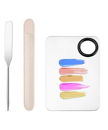 Faiteary Makeup Spatula and Palette Set  Stainless Steel Makeup Spatula and Palette for Professional Pigment Blending  Eye Shadow or Eyelash Makeup Mixing  Suitable Facial Cosmetic Makeup Tool