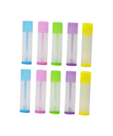 ADOCARN 50pcs Clear Bottles Girls Container Bottom Plastic Lip Chapstick for Tube DIY Tins G Lightweight Empty Ladies Cosmetick Makeup Handcraft Balm Gloss Cap Top with Portable Lipstick 50pcs As Shown