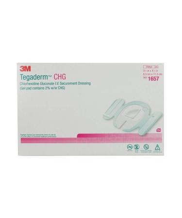 3M-1657 Tegaderm CHG Dressing 3.5"x4.5" 25/Bx by 3M Part No. 1657