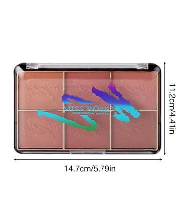 Go Ho 6-Color Face Blush Palette Light Matte Contour Makeup Kit - Set with Brush - Buy Online on GoSupps.com