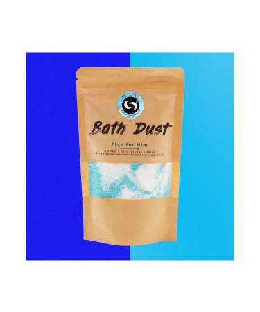 Five for Him' Magic Bubble Bath Dust. The Vibrant Relaxing Magical Luxury Powdered Bath Bomb Experience with Shea Butter 190g