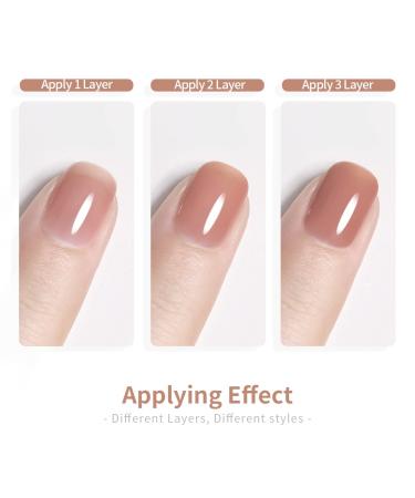RARJSM Nude Sheer Jelly Pink Gel Nail Polish Set - 6 Transparent Colors for French Manicure - Soak Off UV/LED Gel - 7.5ml - Home & Salon Use - Buy Online on GoSupps.com