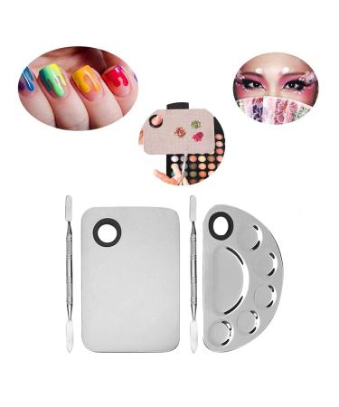 Stuurvnee Up Mixing Palette - Stainless Steel Cosmetic & Nail Art Palette with Spatula Tool | Professional Quality for Seamless Mixing - Buy Online on GoSupps.com