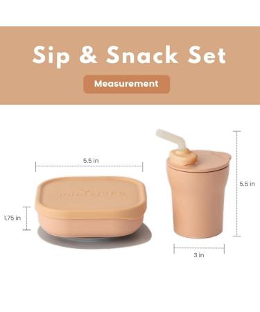 Miniware Sip & Snack Set - 1-2-3 Sip Drinking Cup, Snack Bowl, Suction Foot - Vanilla Cotton Candy | Promotes Self Feeding, Dishwasher Safe - Buy Online on GoSupps.com