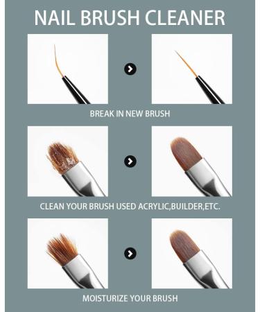 AIJIMEI Nail Brush Cleaner Preserver & Restorer Gel Nail Brush Cleaner Solution Clean Manicure Brushes Set B with Glass Cup & Cleaning Cotton Pads for Nail Art Brushes 120ml - Buy Online on GoSupps.com