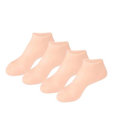 siduytin 2a Set of 2 Moisturizing Silicone Socks for Ultimate Feet Care Comfort Guaranteed Silica Gel Moisturizing Socks Tools colour of skin One size fits all Colour of Skin One size fits all