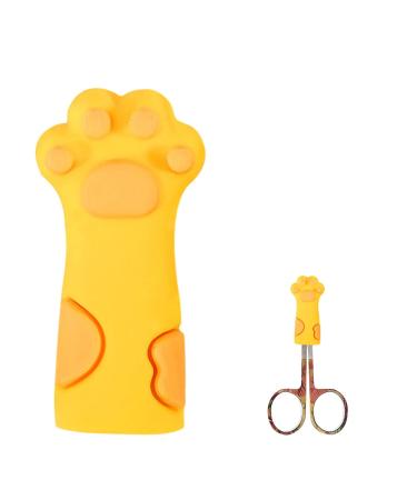 Cute Cat Paw Shape Silicone Nipper - Cuticle Trimmer Nippers Case - Silicone Cuticle Nail Protector in Cat Paw Shape Protective Cases for Small Scissors Nail Clippers and Tweezers/l Yellow
