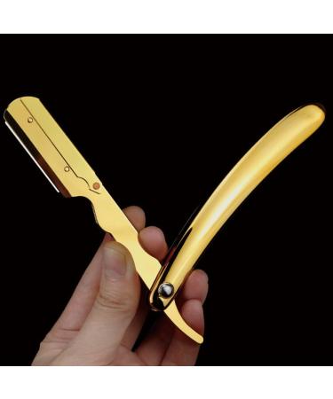 Lalafina Engraved Razor Holder - Foldable & Manual Razor Trimmer - Premium Barber Shaving Accessory | 14.5x2.5cm Gold - Buy Online on GoSupps.com