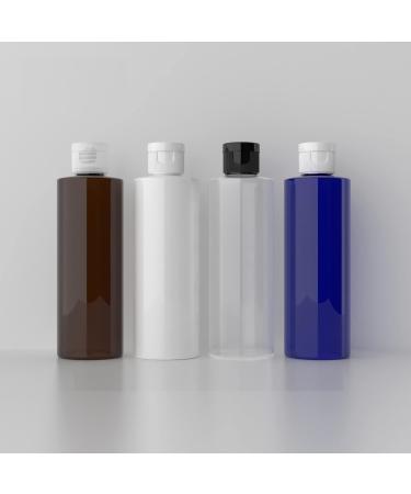 Zeoabsy 12-Pack 200ml Transparent PET Plastic Bottles with Black Hinged Lid - Ideal for Cosmetic Fluids & Travel - Buy Online on GoSupps.com