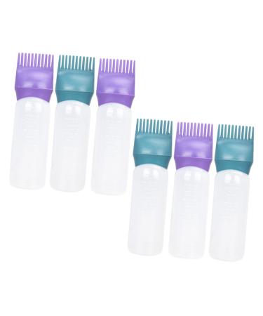 ABOOFAN 6 pi ces Bouteille Applicateur Racines Cheveux Flacons Plastique avec Peigne Int gr pour Coloration L ger R utilisable Pratique Domicile Vert Fonc Fonc